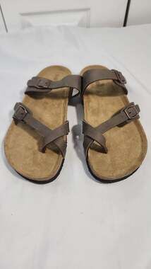 Dream Pairs Women's Toe Loop Slide Sandals Brown Size 10